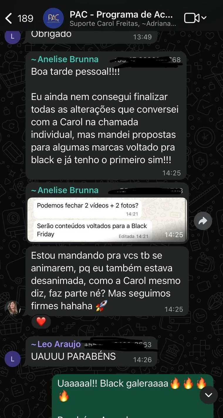 Grupo PAC: aluna fechou as primeiras publis de Black Friday